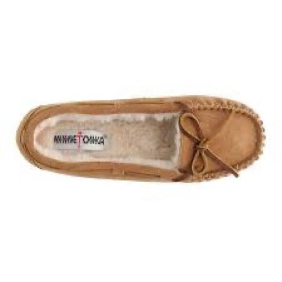 MINNETONKA CALLY TAN LEATHER SUEDE SLIPPERS 4036-size 10 - Picture 2 of 10